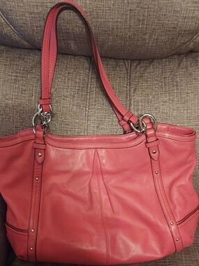 Coach Pink Leather Shoulder Bag